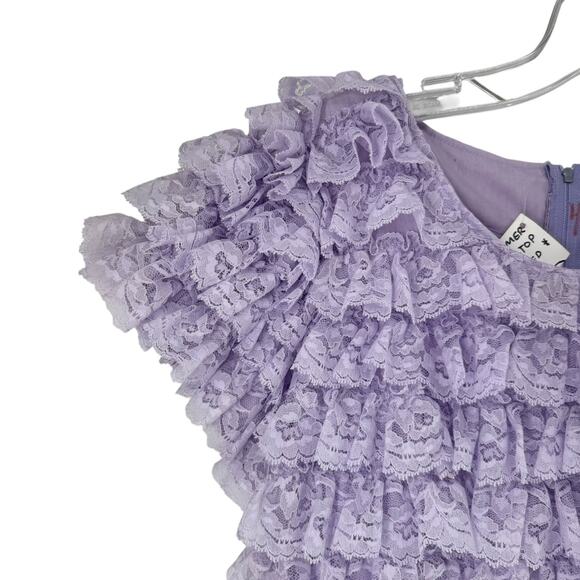 Bloomer Top Full Ruffle Vintage Handmade Reworked Top Purple XS Coquette Cropped - Picture 2 of 8